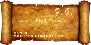 Francz Ifigénia névjegykártya